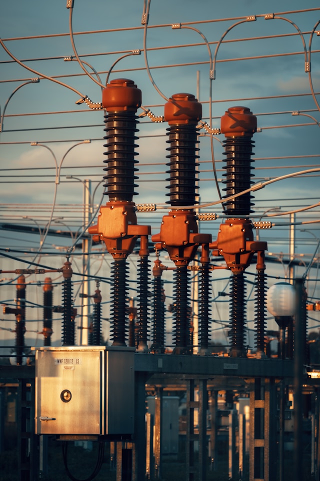Heavy duty high-voltage outdoor electrical substations and industrial isolators.